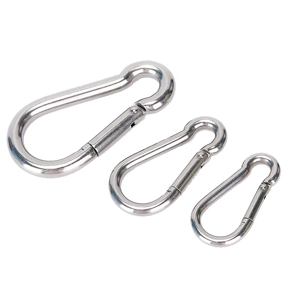 UNICRAFTALE 6 Pezzi Moschettoni A Vite In Acciaio Inox 304 - 3 Dimensioni 21-37mm, Ganci A Molla Ovali Per Portachiavi, Borsa, Fai-da-te - 3