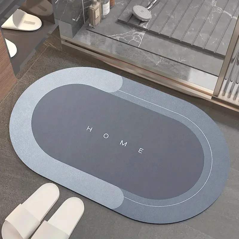 Promotional Quick Dry Non Slip Absorption Kitchen Floor Mat Modern Solid Design Polyester Bath Mats