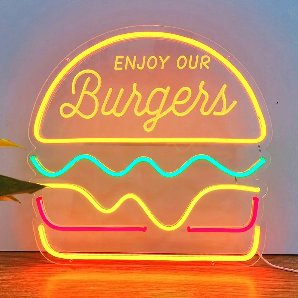 neon mural - Enjoy our burger – IdeaLampe