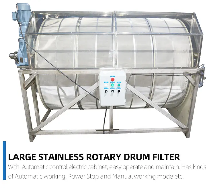 Stainless Steel Aquaculture Drum Filter for Fish Farm Koi Pond Ras aquaculture rotary drum filter