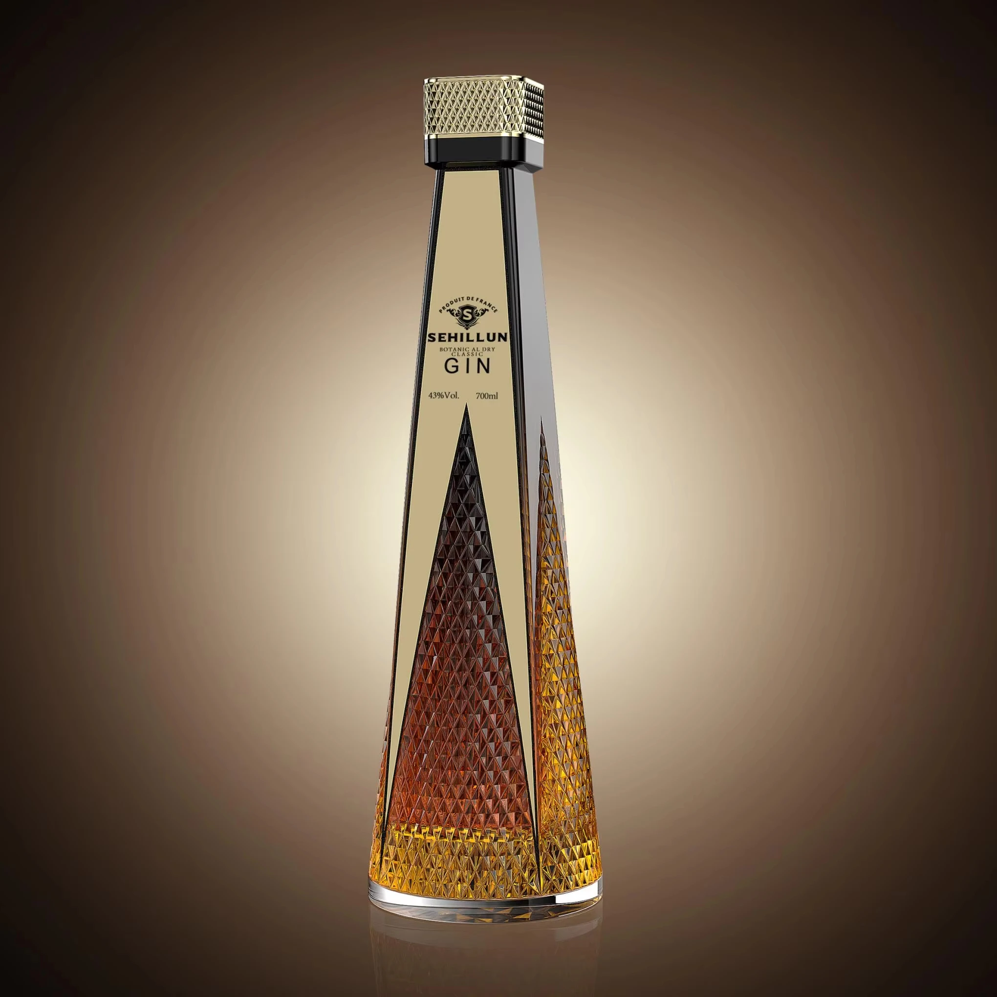 oem custom logo high quality gin spirits bottle light bottle comes with custom box