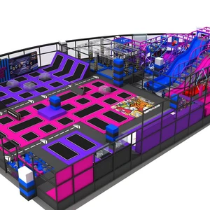 Commercial Big Indoor Play Center Jumping Trampoline Park Kids Playground with Ninja Rope Courses