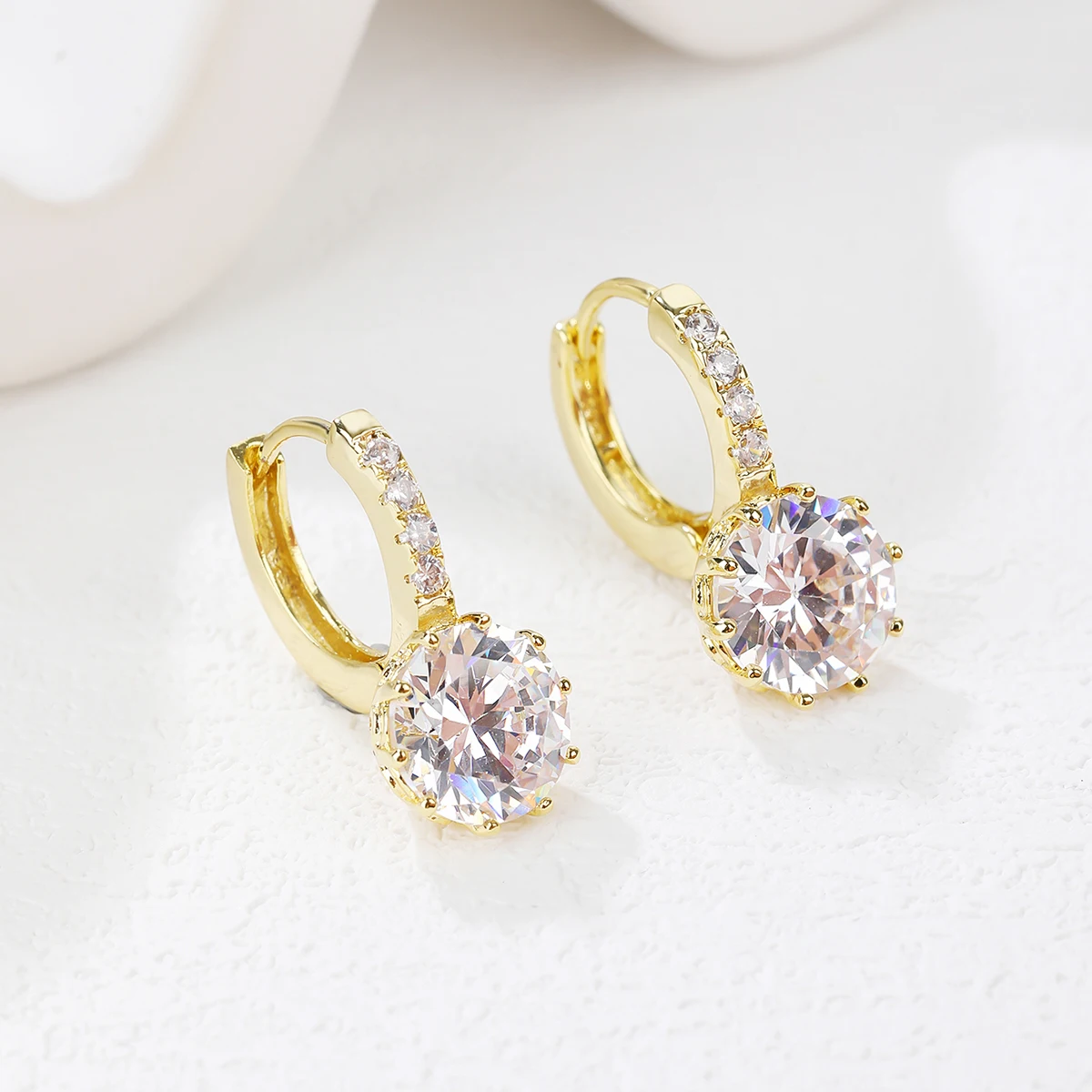 2023 Fashionable Rose Gold Plated Earrings Flower Hoop Earrings Sliver ...