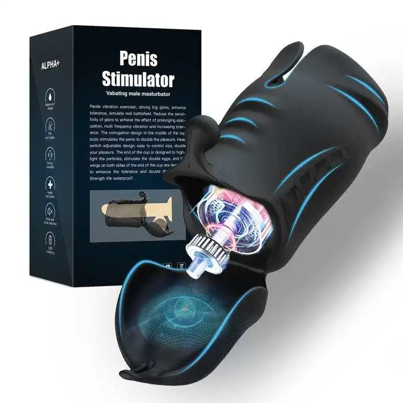 Smart Masturbation Device Double Shock Pulse Masturbator Glans Penis  Trainer Massage Vibrator Masturbator for Man