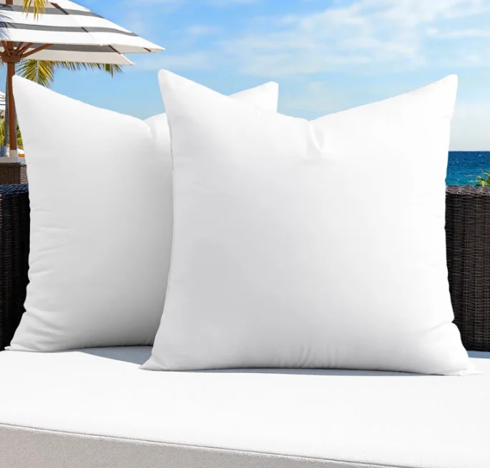 Hotel 45x45cm Square Shape Medium Firm Soft Waterproof Fabric Outside Microfiber Filled Custom Chair Sofa Cushion Pillows