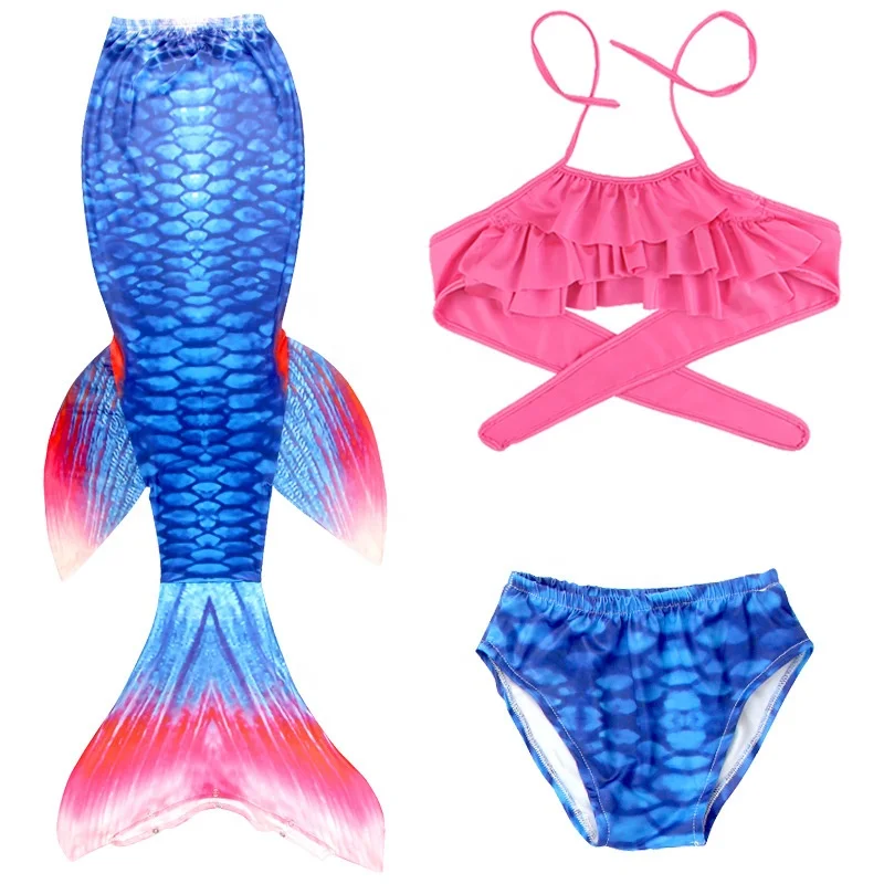 Детский костюм Русалочки купальный с юбкой и хвостом для