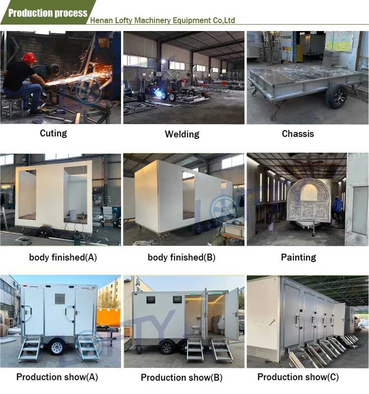 Portable Prefab Rent Outdoor Restroom Trailer Mobile Toilet Portable Restroom Shower Toilet Trailer for Sale