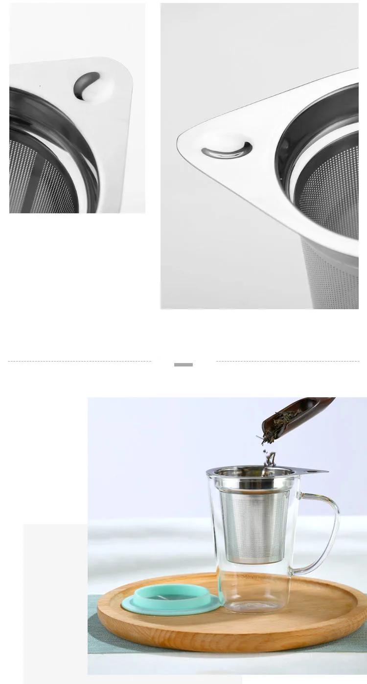 Custom Tea Infuser Glass Mug With Tea Infuser And Silicone Lid Taza De