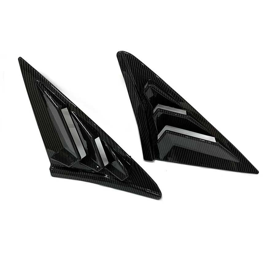 product abs rear window louvers shutter cover trim for hondaa civic hatchback 10th 2017 2021 carbon fiber racing style decoration-8
