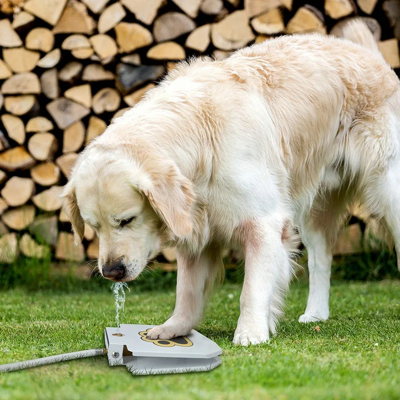 Upgraded Stainless Steel Step on Push Pedal Outdoor Pet Dog Water Fountain Dog Water Feeder