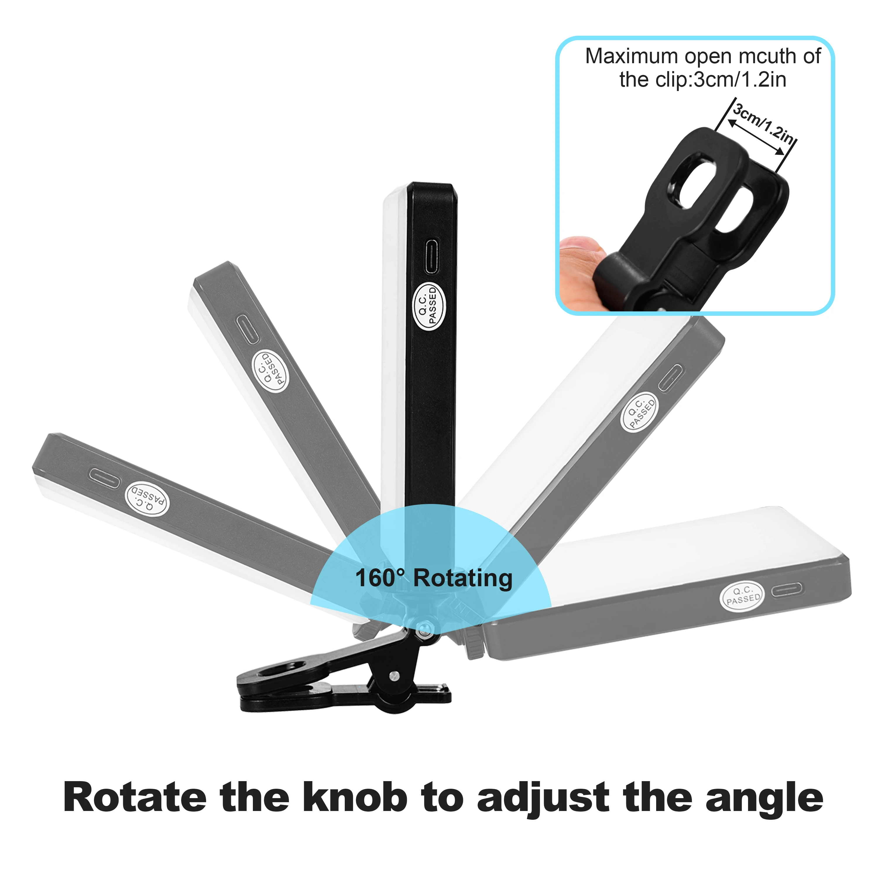 Rechargeable Cell Phone Selfie Clip Light Live Streaming Equipment Broadcast Phone Laptop Camera Photography Video Lighting