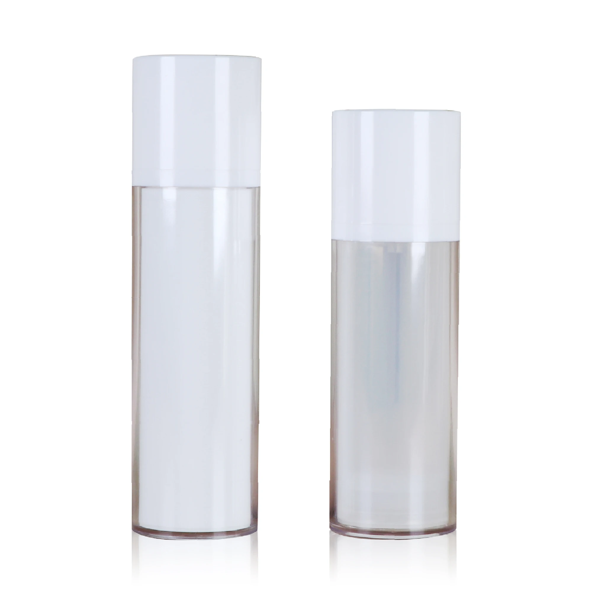 In Stock 15ml 30ml 50ml Twist up Serum Bottle Custom Round Square Shape Empty Plastic Airless Pump Bottle for Cosmetic