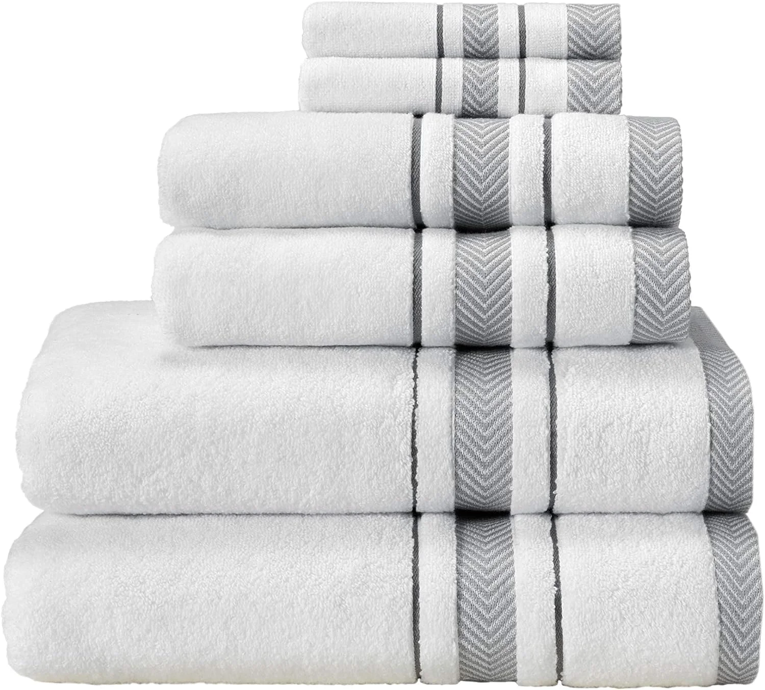 2024 New Home Hotel use 100% Soft Cotton Terry  Luxury White Grey 70x140cm Bath Hand Face Towel 3-pcs Sets Customizable