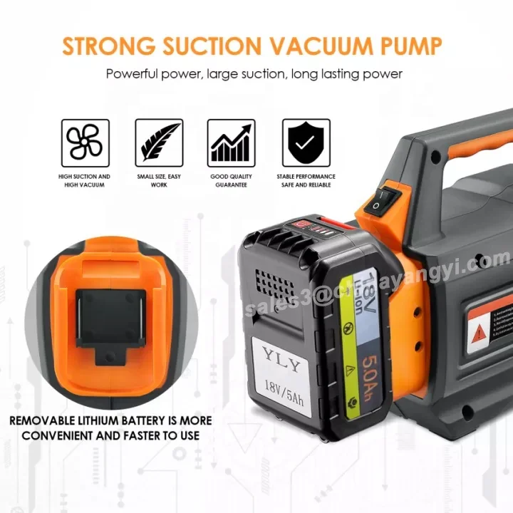 18V DC Wireless Vacuum Pump Mini Rotary Vane Oil Pump Use Mikata Battery for Air Conditioner with Factory Supply