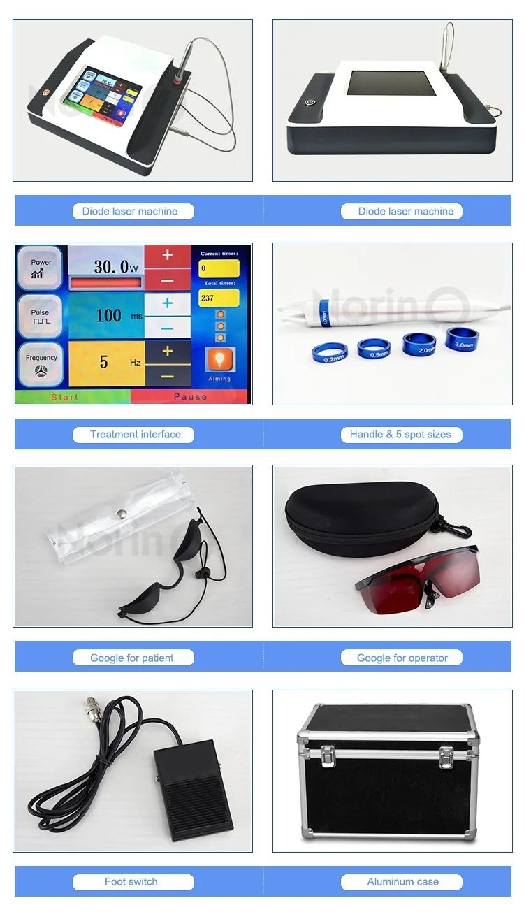 Portable 980nm diode laser vascular therapy machine / red blood vessels spider vein removal 980 nm