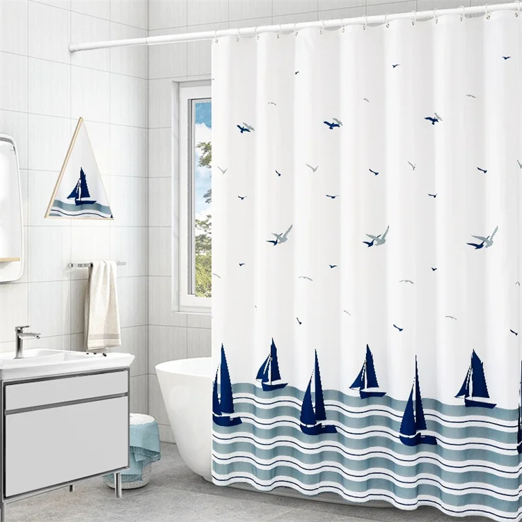 Водонепроницаемая тканевая занавеска для ванной