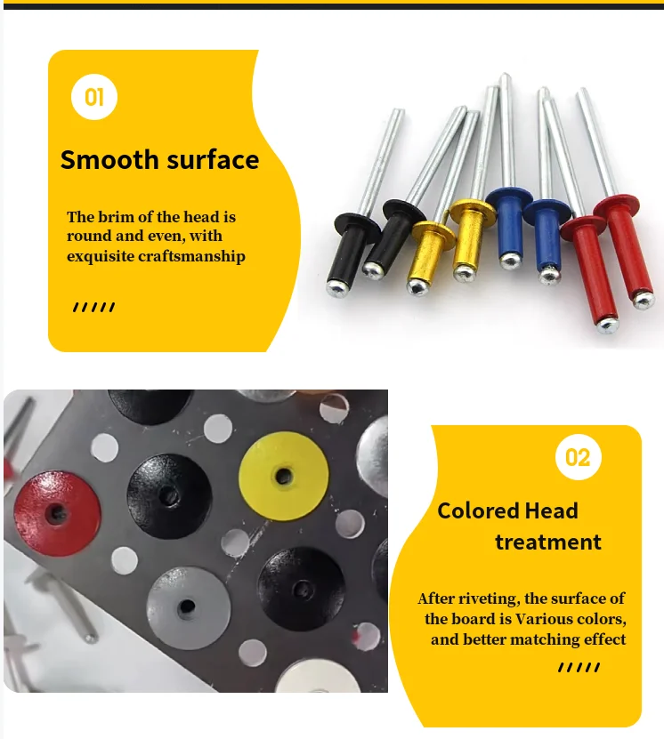 DIN7337 Red/blue/yellow Aluminum Blind Rivets - Liweite