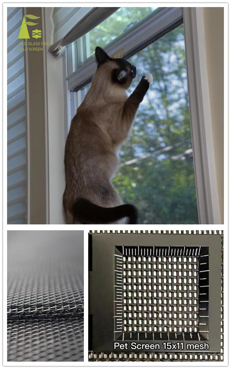 Jindi 15x10 / 14x10 Mesh Polyester Pet Fiber Window Screen Pet Screen