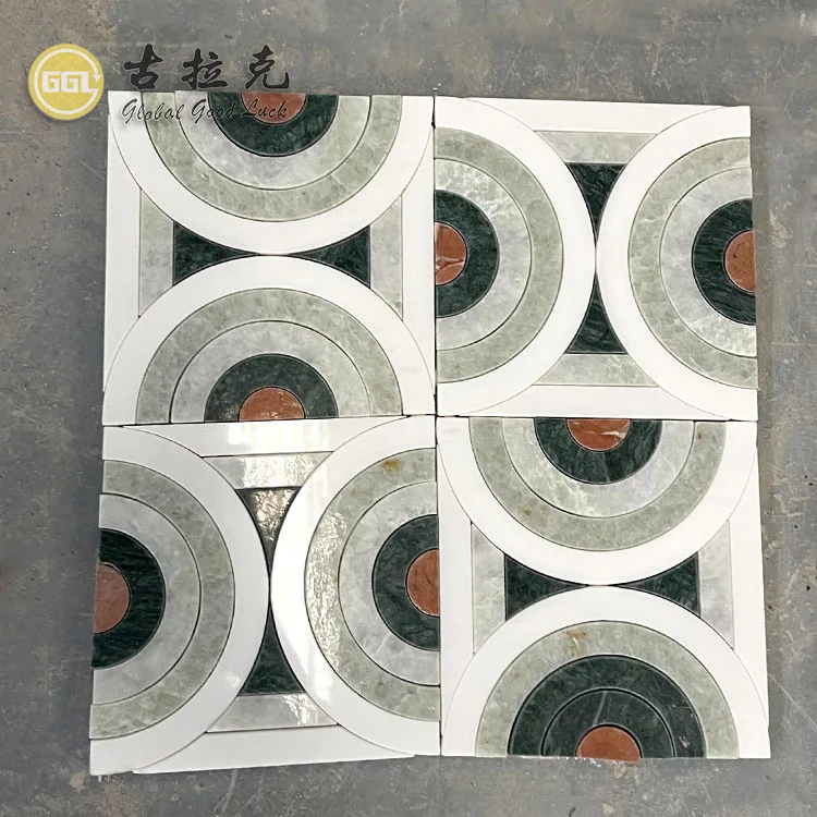 Hot Sale Waterjet Cutting Marble Mosaic Tile For Interior Wall or Floor