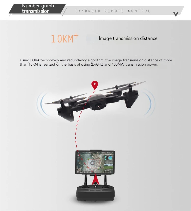 Skydroid T10 Mini 3-Body Camera Mapping Remote Control Transmitter 10th Generation Digital Aeromodelling Drones Accessory