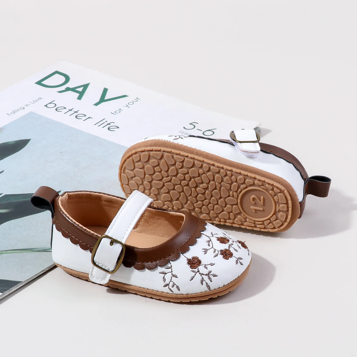 Unique Flower Embroidery Design PU Material Toddler Baby Shoes for Girls supplier
