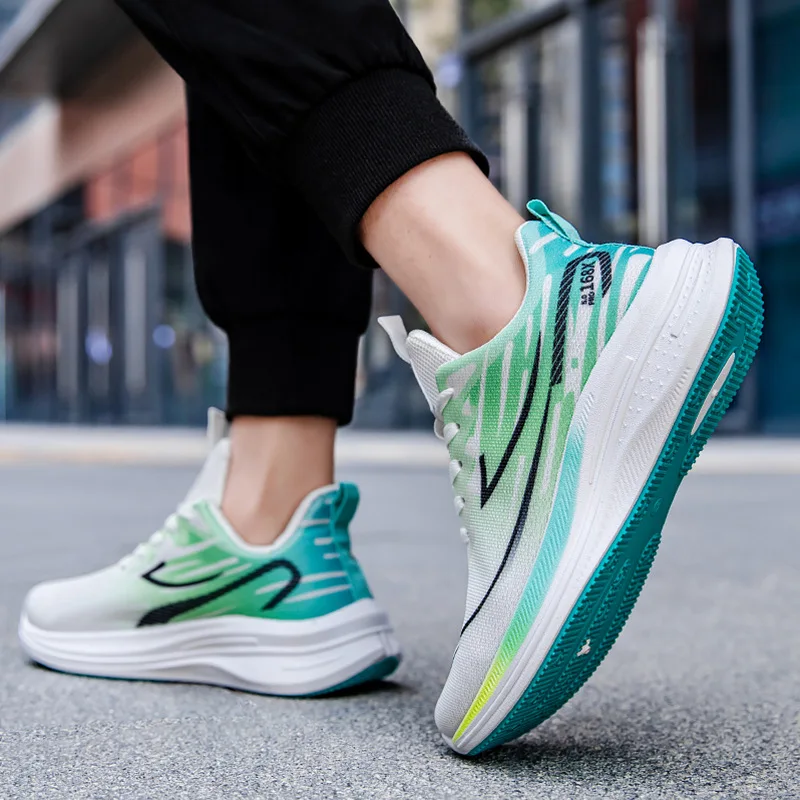 Wear Resistant Non-Slip Mesh Lace up Couple Mens Sports Shoes