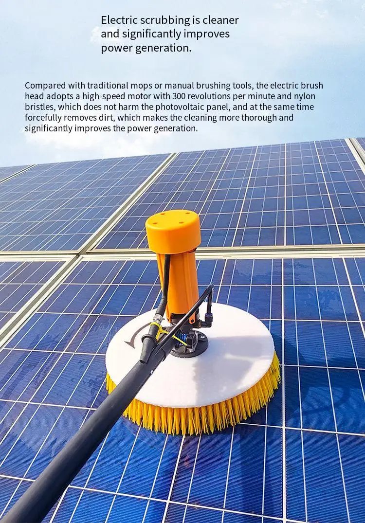 Photovoltaic 3.5m Electric Solar Panel Cleaning Machine Pv Washing Solar Cleaning Brushed Motor
