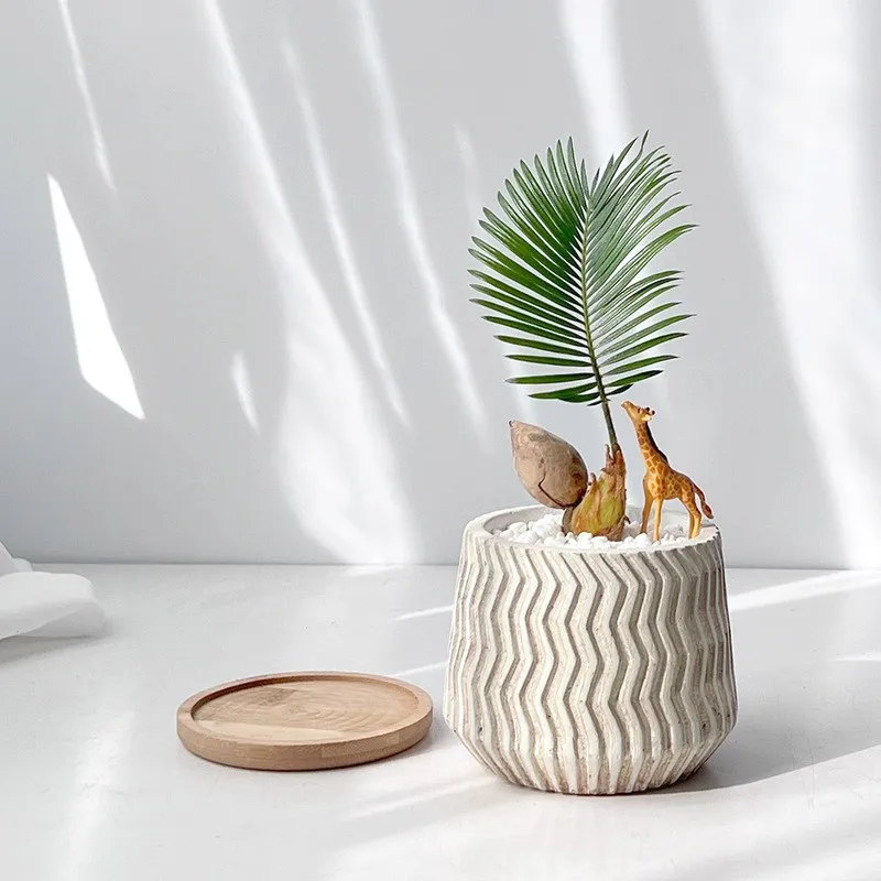 3D Tree Stump Flower Pot Shape Silicone Mold Epoxy Resin DIY Polymer Clay Plaster Tool Succulent Plants Pot Decoration Mould