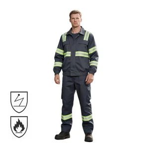 CE Certificate Steel Industrial Safety Workwear Fire Retardant Electrical Worker Working Uniform for Construction Engineer