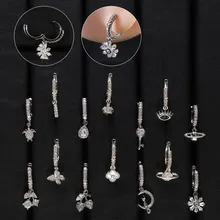 CZ zircon earrings Stainless steel piercing jewelry Copper set zircon Earrings fashion Earrings for women Body jewelry