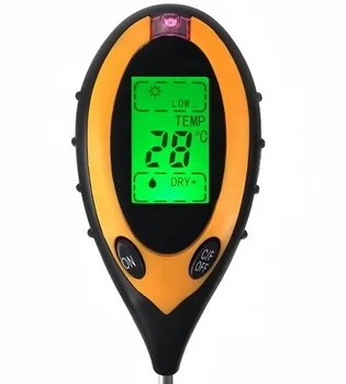 Best quality electronic 4 in 1 soil temperature moisture sunlight PH meter