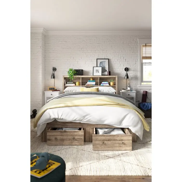 Floating Headboard Led Bed Set New Convertible Bi Cama Unique Merphy Bed Recamara Matrimonial Single Wooden