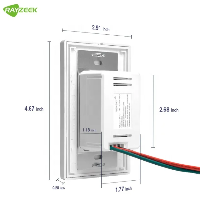 Rayzeek Motion Sensor Switch 5A 120V Single Vacancy Occupancy Motion Sensor Switch
