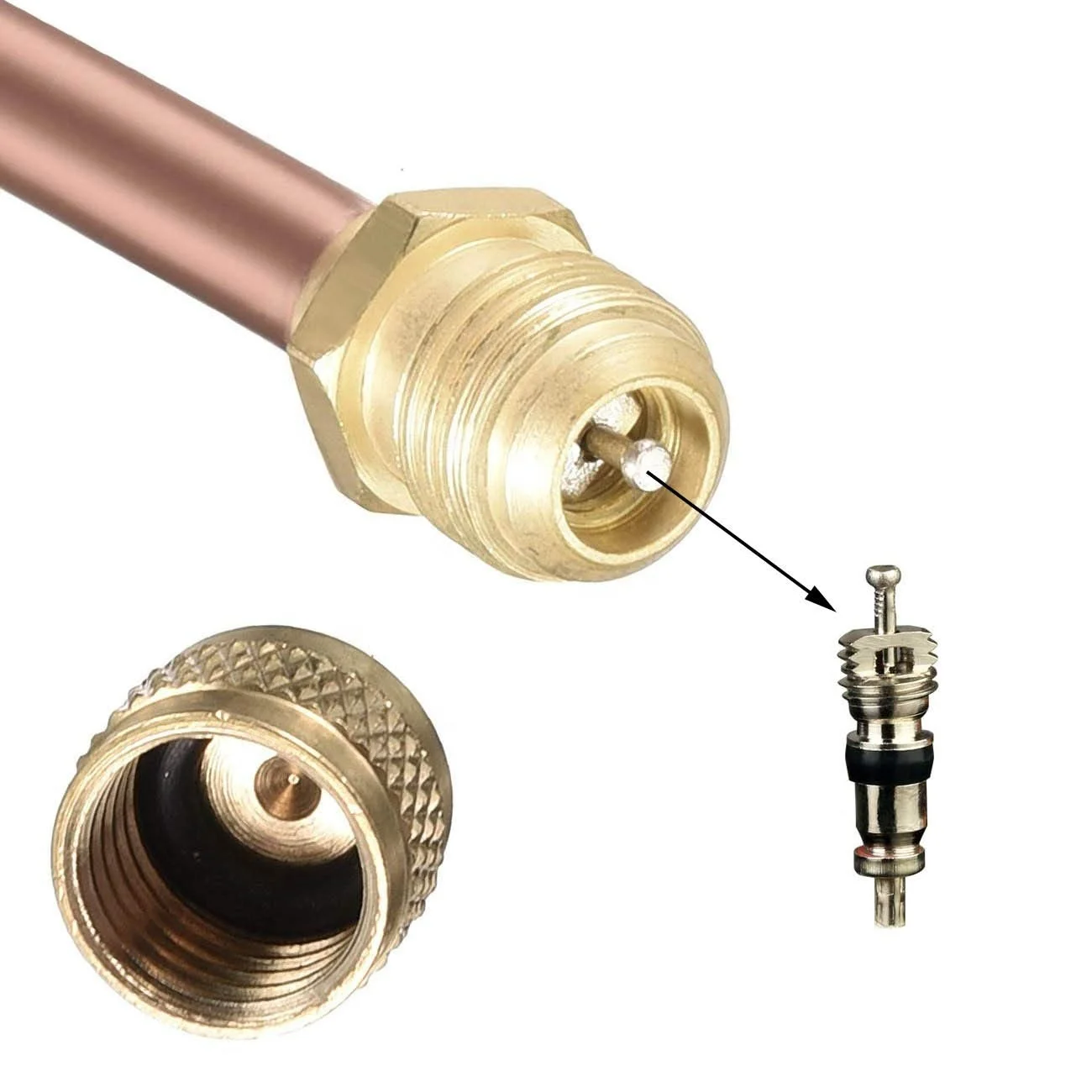 1/4" 3/8"  Charging Valve for Refrigeration Manual/Air Conditioner/Capacitor Home Car Access Valve Spare Part