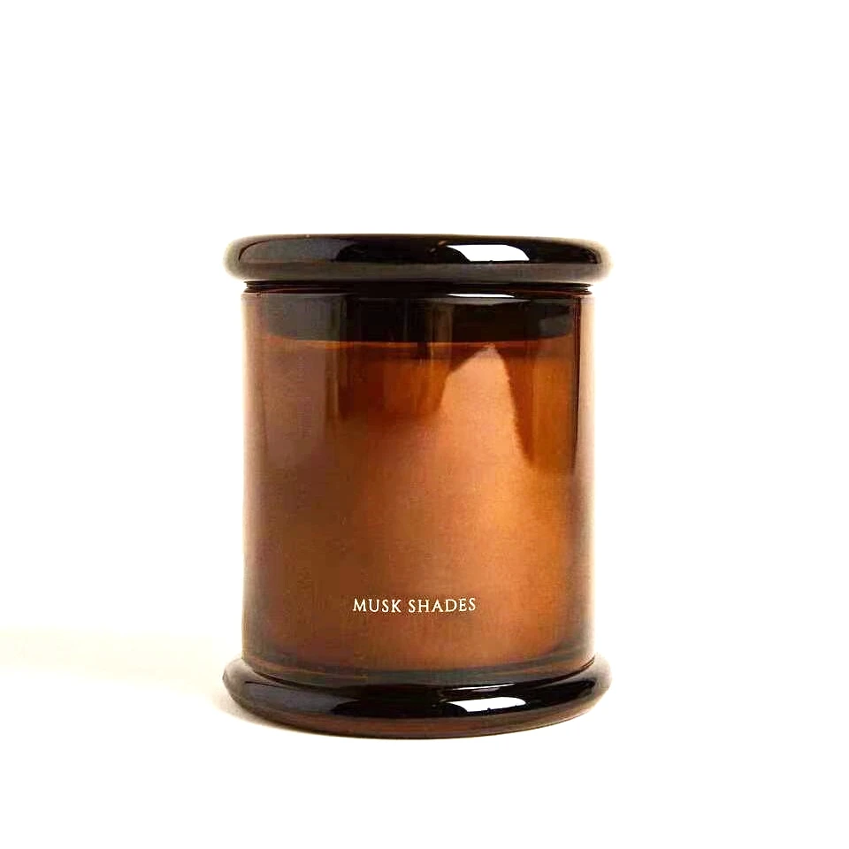 Custom Luxury Candle Vessels Unique Black Empty Glass Candle Jars 4.5oz ...