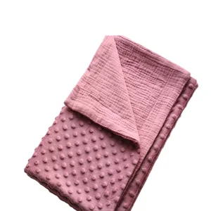 Sample Available Plain Fleece Polyester Breathable Custom Printing Baby Cute Muslin Bean Blanket