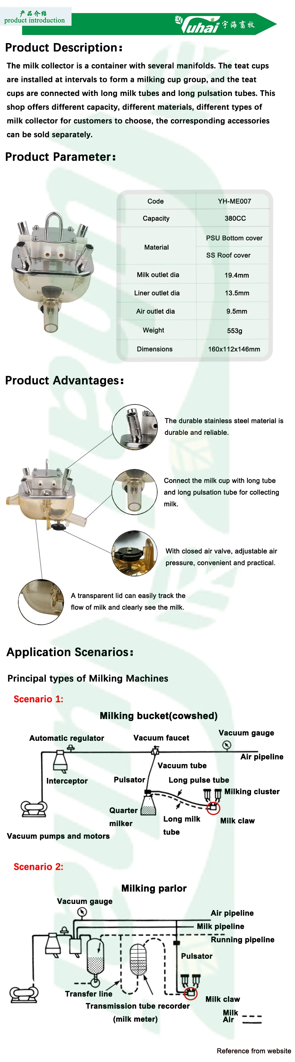 Orion 350cc Milk Claw for Cow Milking Machine New Condition Essential Milk Cluster Parts factory