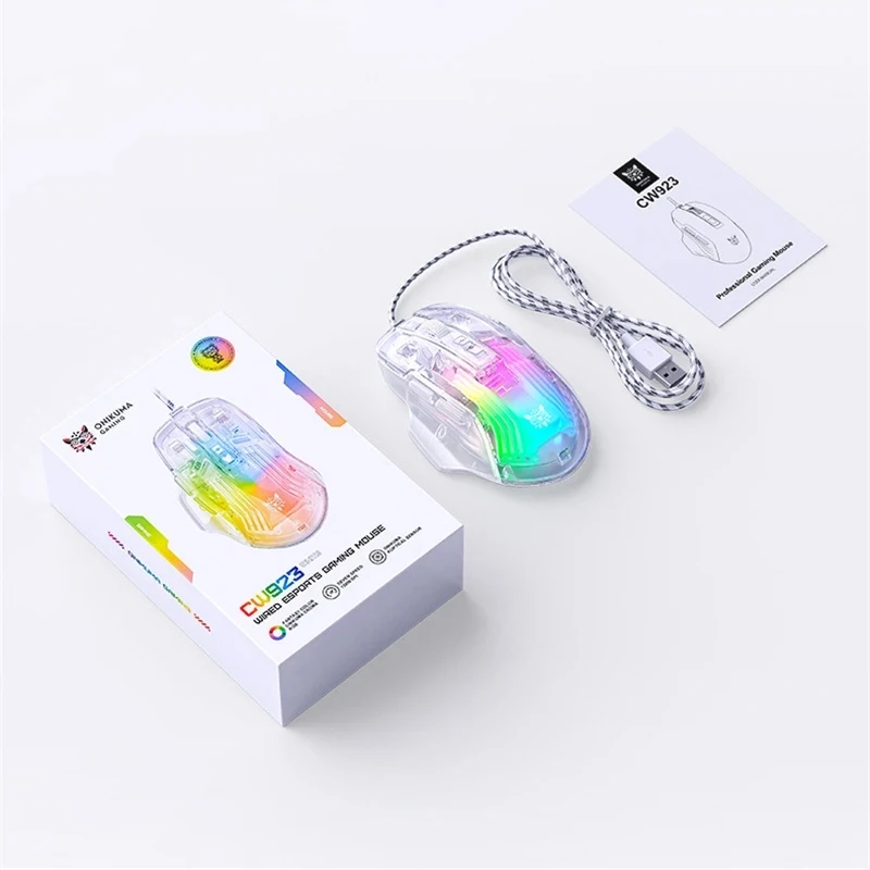ONIKUMA CW923 Transparent Wired Gaming Mouse with RGB Backlight