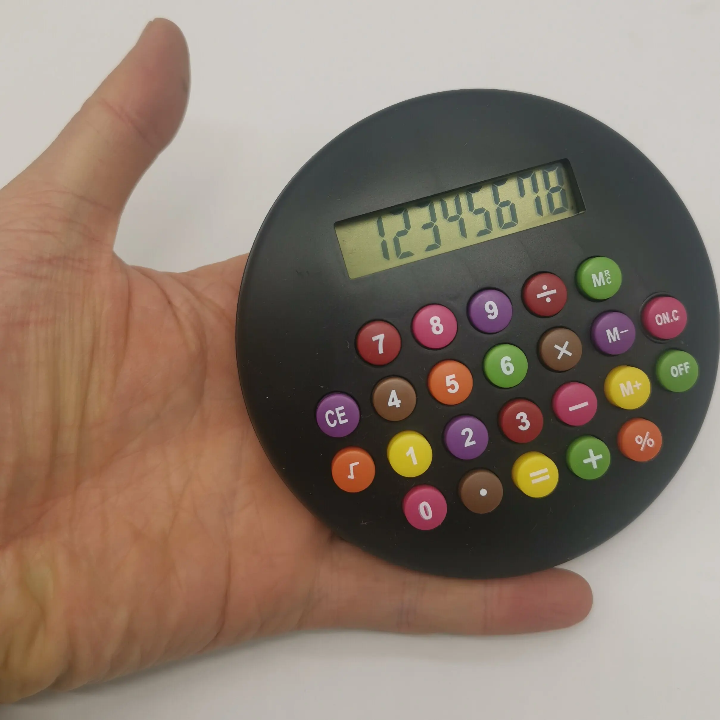 Round Shape Calculator 8 Digits Calculator Big Screen Display Plastic Button Fullball Printing 3 Brothers Series Big/mid/small