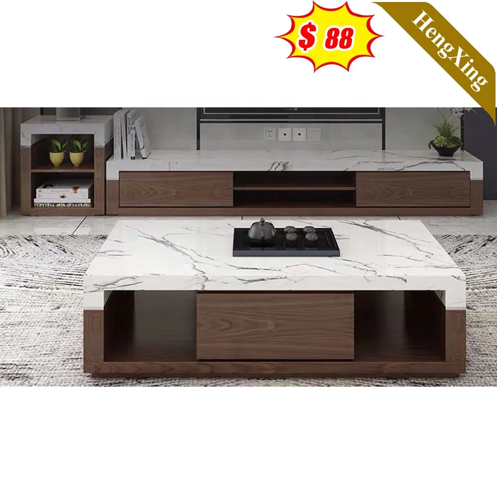 New Tempered Glass TV Table Simple Fashion TV Cabinet With Drawer