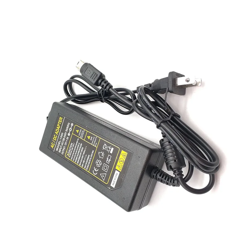 Brand New 12V 5A Round Connector Power Adapter 4 Pin Supply for DVR with Double Cable Output 60W DC
