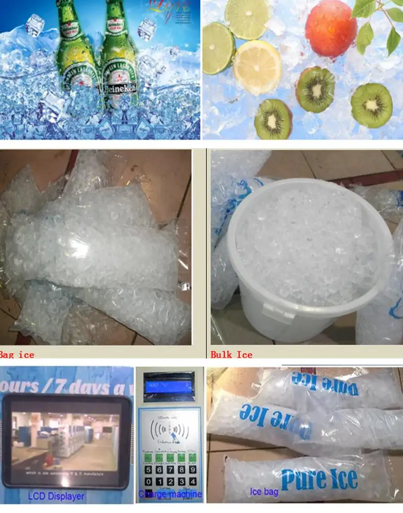 Oem 280kg/day Customized Bag Bulk Pure Ice Water Vending Machine