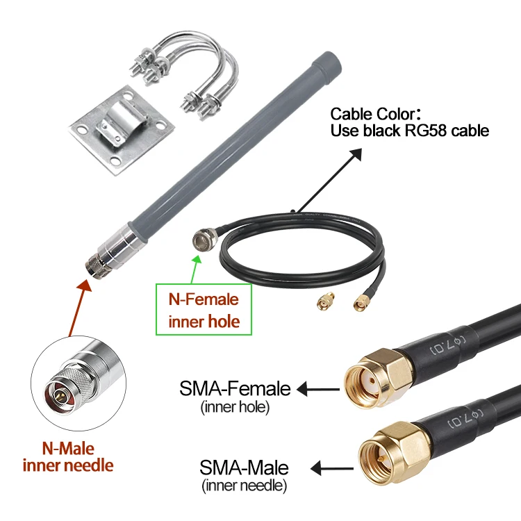 Antenne LORA 868 MHz Gain 5 DB - Lot De 2 Avec Câble SMA - 7