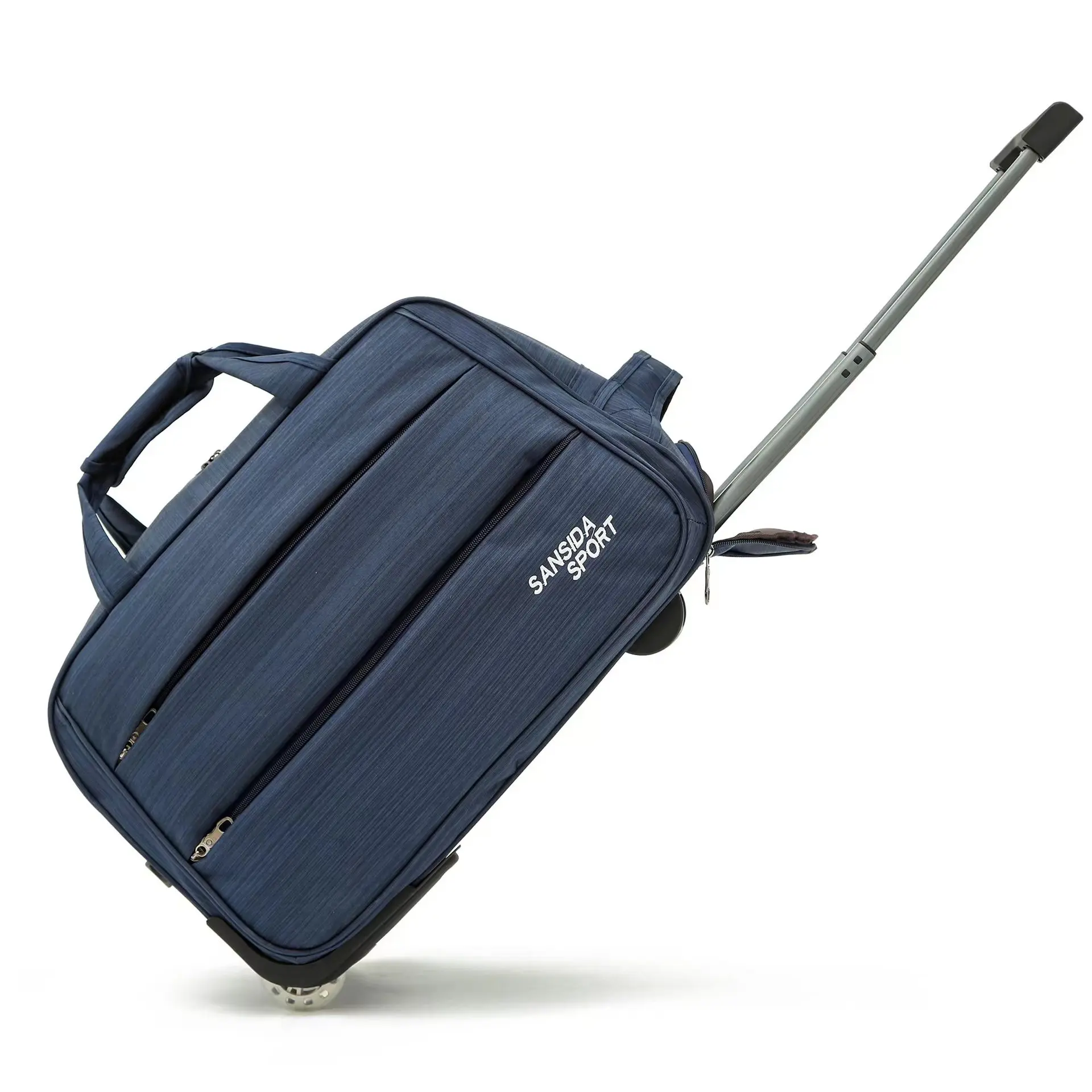 24 Inch  60*30*35 cm Custom logo Camel Purple Navy Oxford Cloth Folding Trolley Travel Luggage Bag With Double Zipper Pockets