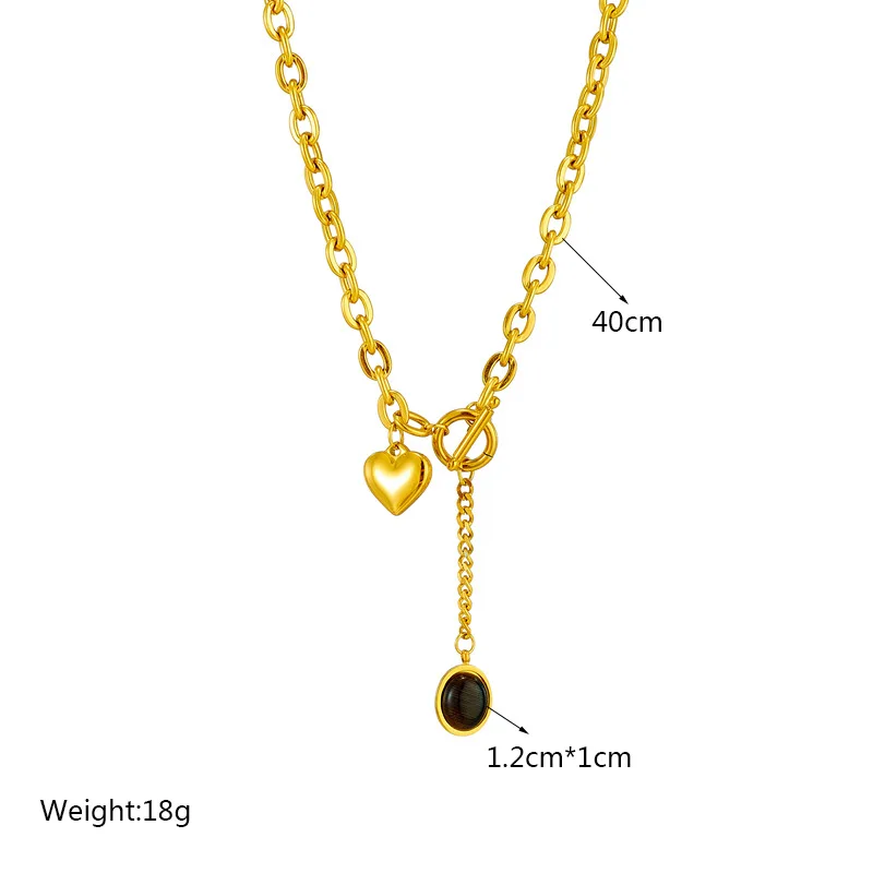 18K Gold Plated Tassel Necklace - Trendy Link Chain