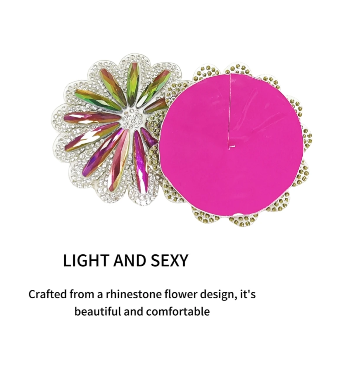 Fashion Women Crystal Body Sticker Colorful Rhinestone Floral Sexy Nipple Pasties Breast Petals Reusable Burlesque Nipple Cover
