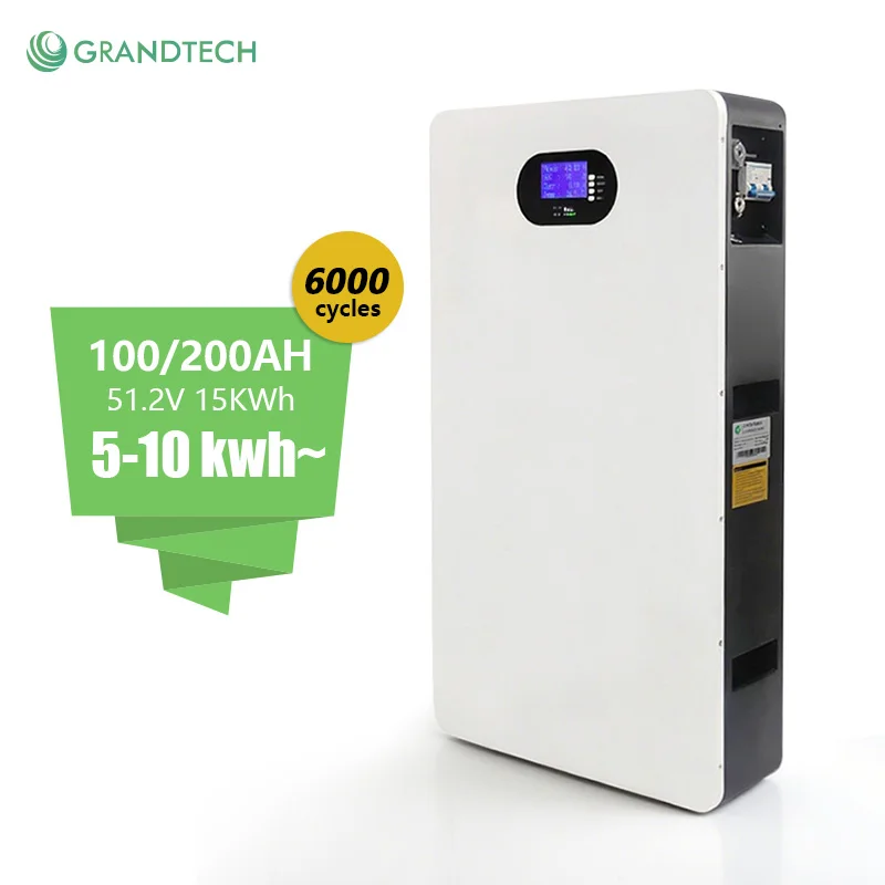 Ყიდვადი Powerwall Lifepo4 ბატარეა 15kwh 51.2v 280ah ჩაშენებული Bms Wifi App ფუნქცია სახლის ენერგიის საწყობი ბატარეა
