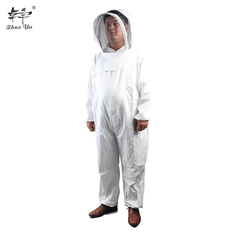 Zorue Professional Beekeeper Beekeeping Protective Veil Suit Smock Bee Hat Gloves Sleeves Full Body Set Safety Clothing