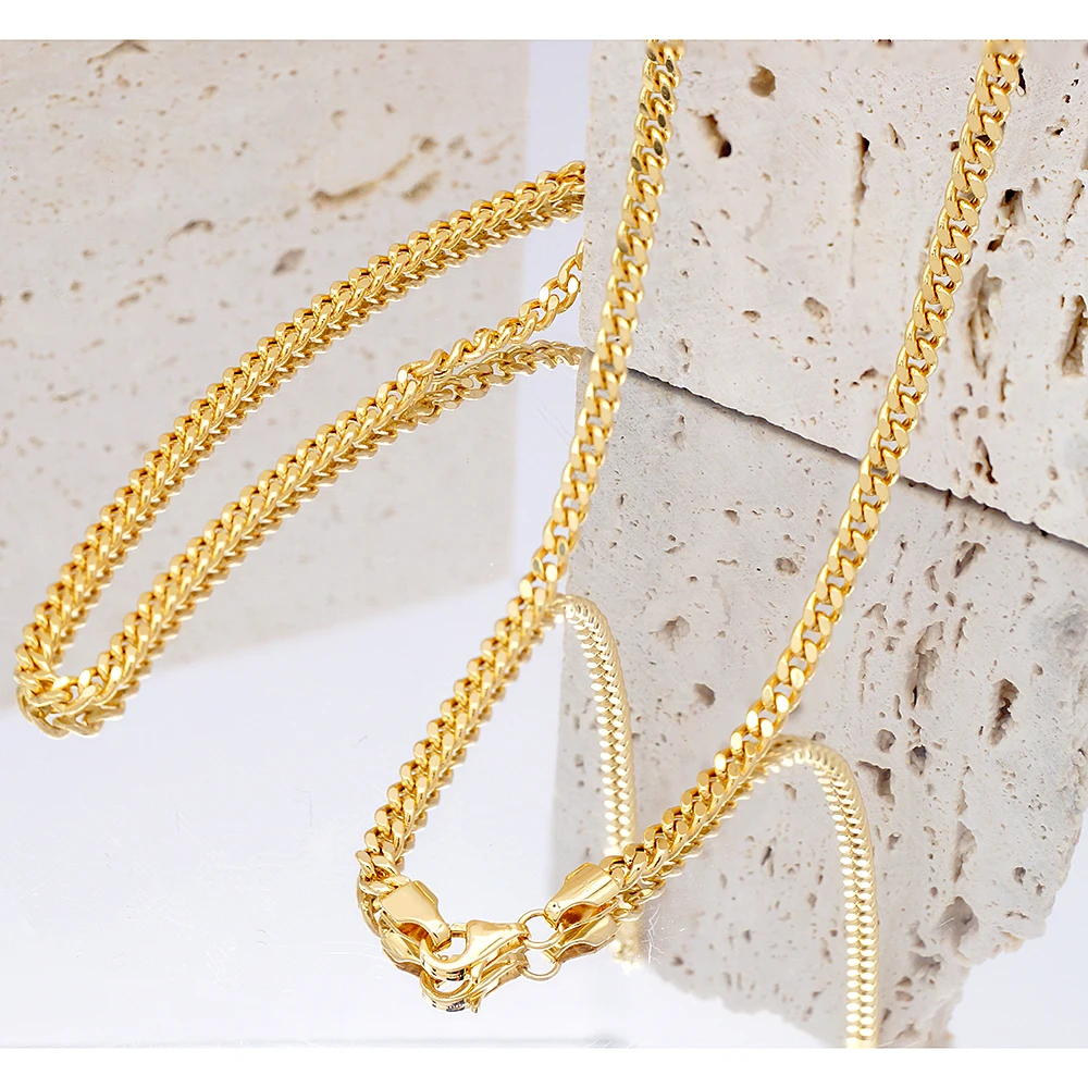 Link Curb AU750 Lobster Clasp 24inch 10 Gram Designs Real 18K Gold  Chain Men Gold Necklace for Men - Main Image