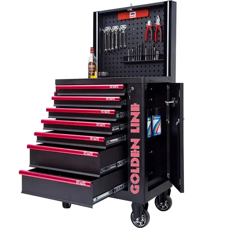 Special Designed 7-Drawer Premium Plastic Tool Box Adjustable Back Panel Garage Workshop Storage with OEM Customization Support